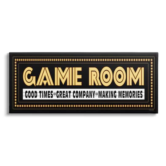 Stupell Industries Arcade Game Room Quote Vintage Style Sign Canvas Wall Art